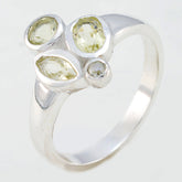 Angel silver ring featuring a yellow gemstone ring with multiple yellow gemstones in different shapes